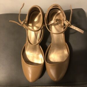 Chic Tan Ankle Strap Heels